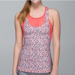 Lululemon "mesh with me" tank in Atomic Floral